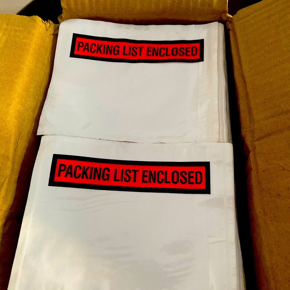 Packing list covers for shipment